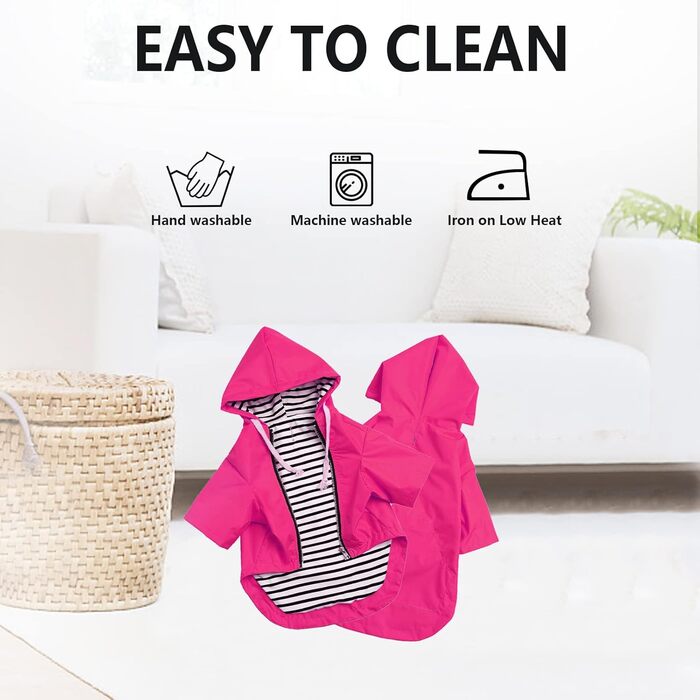 MOREZI Водонепроникний дощовик для собак з захистом лап та міцною капюшоном - Легкий для активного відпочинку - Для малих та середніх порід собак - Застібка-блискавка, регульований шнурок, блакитний, S (X-Large(Обхват грудей: 72-80 см), неоново-рожевий)