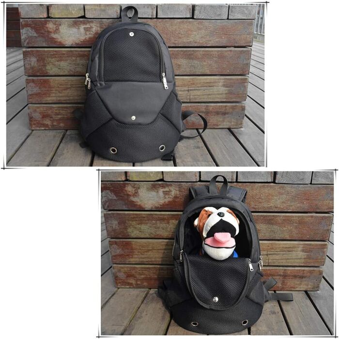Рюкзак для собак та котів, переноска для тварин, рюкзак-переноска для собак та котів до 4 кг, чорний (для подорожей, хатин та кемпінгу)