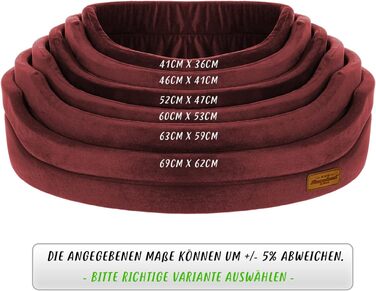 Крісло-ліжко для собак Z4L BALY з велюру, MAROON, 69x62 см