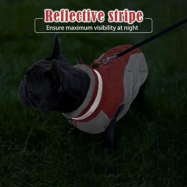 Зимовий теплий одяг для собак: куртка, плащ, теплий одяг для чихуахуа, малі, середні та великі породи. Чорний, червоний (XL)