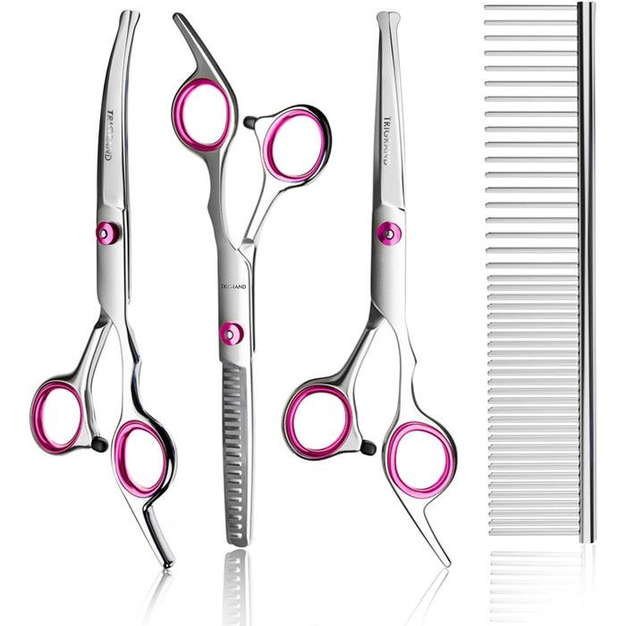 Професійна собача шаричка з цільного шматка, 4CR нержавіюча сталь з круглою безпечною насадкою, міцна, титанова шаричка для собак, котів та інших тварин, Рожева [5-в-1]