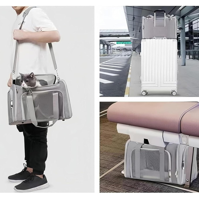 Транспортна переноска для собак та котів, складна, сіра - Dogbox Small