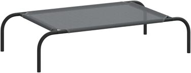 Підвищене ліжко для собак VidaXL 110x65x20 см, Textilene та сталь. Ліжко, диван, лежанка для собак, лежанка для домашніх тварин, місце для сну собак, Outdoor ліжко для собак (90 x 50 см, сірий)