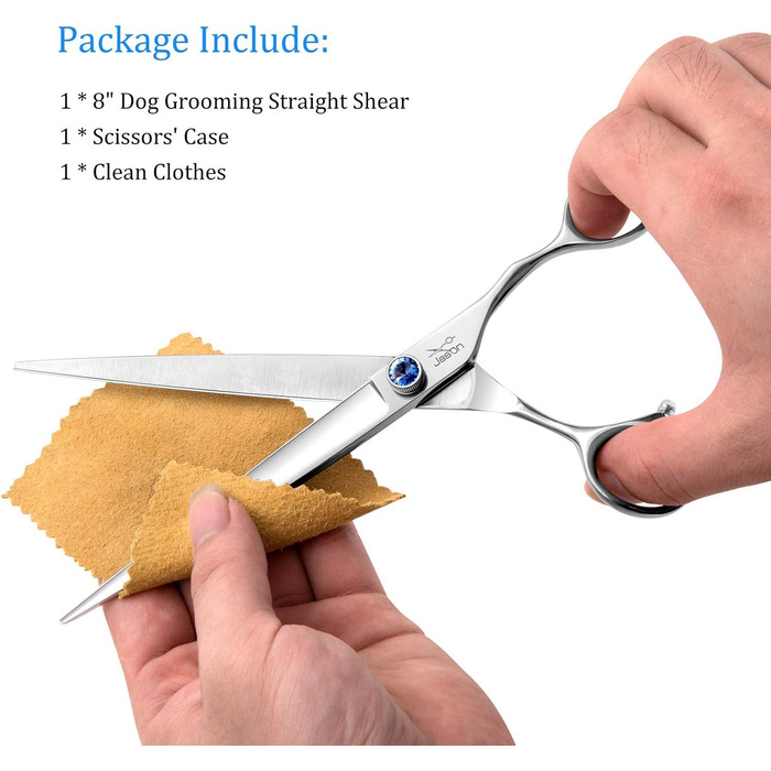 Професійна пряма ножиця для грумінгу собак та котів JASON 8 дюймів, регульована