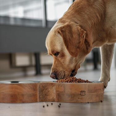 Миска для собак Relaxdays, набір з 2 мисок з нержавіючої сталі, об'єм 2.2 л кожна, розмір 8x48x22 см, для годування собак, колір: натуральний/сріблястий