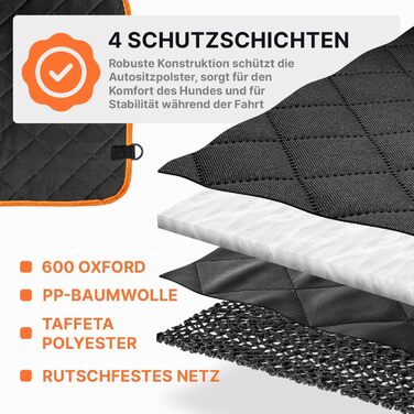 Водонепроникний захист для автосидіння собаки RAGI - 4в1: килимок, захист заднього сидіння, з кріпленням, стійкий до подряпин та ковзання. Підходить для всіх авто