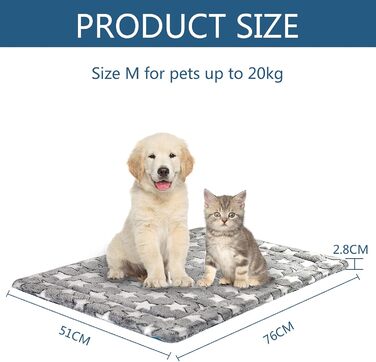 Кросер ліжко для собак середнього розміру, 76x51 см, з підстилкою, літо/зима, м'яке, до 20 кг