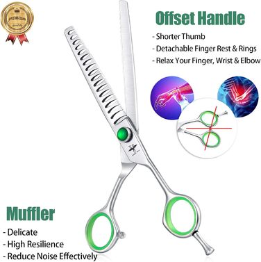 Набір професійних інструментів для грумінгу собак PURPLEBIRD: ножиці для грумінгу, 7 дюймів, з японської сталі 440C (набір з 4 шт.)