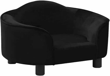 Софа для собак та котів, чорна, 67x47x36 см, плюшева, від vidaXL