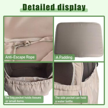 Розширювана переносна коробка для котів – складана переноска для котів та маленьких собак до 6 кг, легка переноска та сумка для собак, дихаюча та компактна переноска, світло-сіра (бежева)