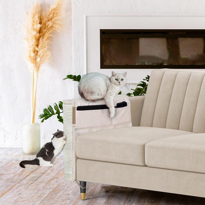 Захист для дивану від кігтів котів, 70 x 50 см, з сизалю, для правої руки. Захист меблів від кігтів котів