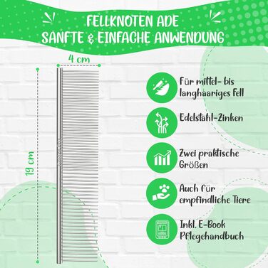 Зубна щітка для собак та котів з захисними нопочками - видаляє підшерсток, ковтуни та вузли. Ідеальна для догляду за довгошерстих собак, таких як кокапу, пудель. Розмір S, професійний гребінь L