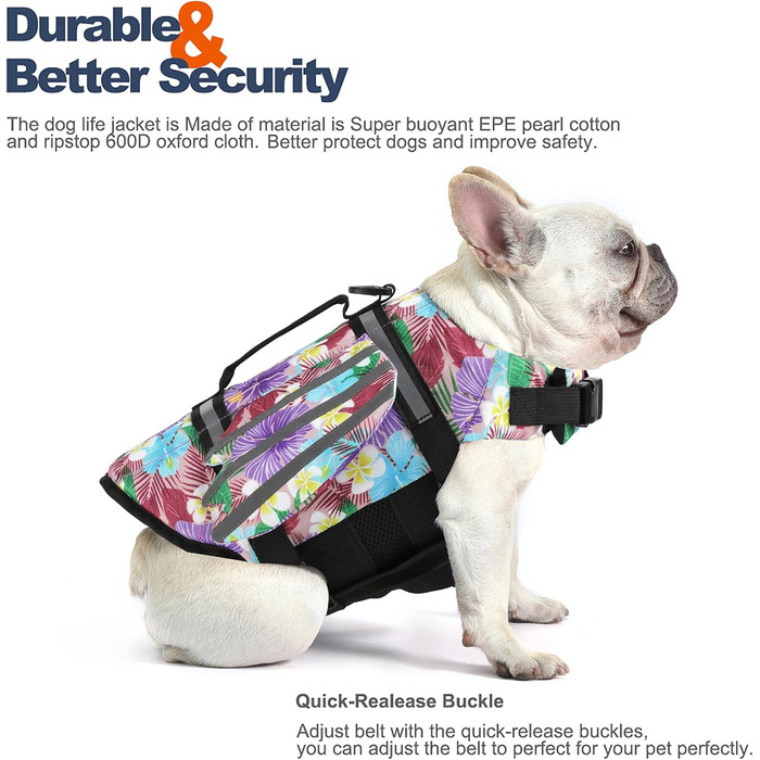 Жилет для плавання собак Petglad з дизайном крила, світловідбиваючий жилет для собак з поплавком для підборіддя, для басейну, пляжу, катання на човні, серфінгу, середніх та великих собак (Помаранчевий, XS) XS (Обхват грудей 29.5-41.9 см) (XS (Обхват груде