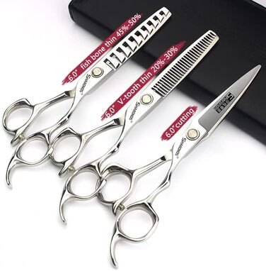 Професійний набір перукарських ножиць 6 дюймів, нержавіюча сталь, багатофункціональний (3 шт.)