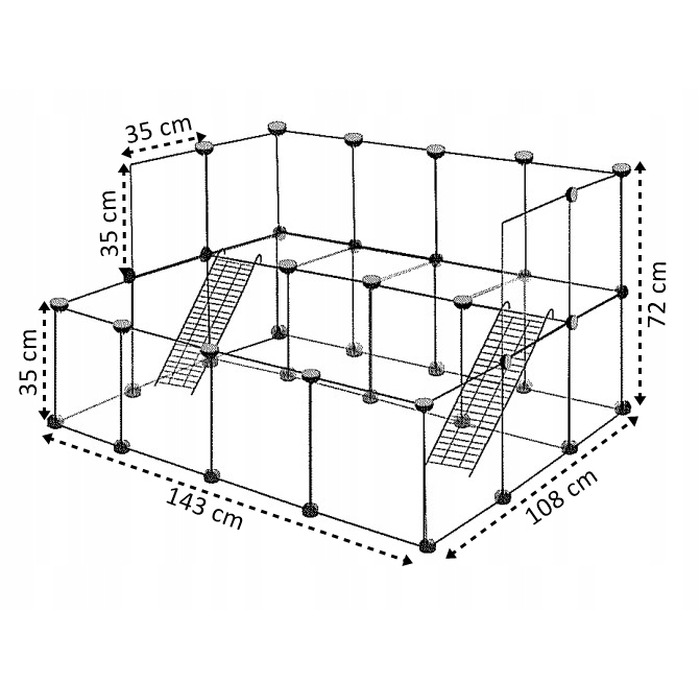 Вольєр для кролика, шиншили, морської свинки Nobo Kids 45 x 37 x 14 см