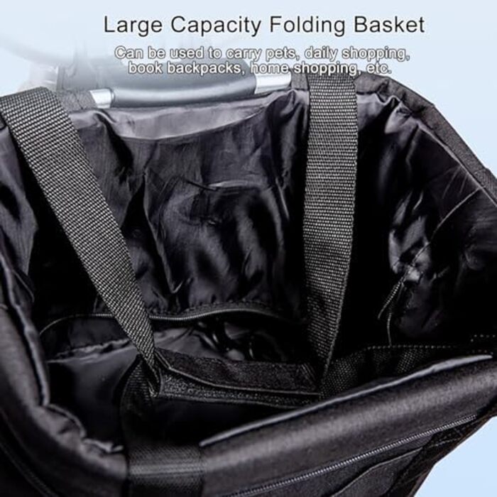 Складаний велосипедний кошик для тварин, знімний кріплення на кермо, для собак та котів, швидке кріплення, чорний