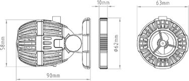 SunSun CW-110 помпа для акваріума, регульована течія 500-4000 л/год, 10 Вт, хвильова, день/ніч