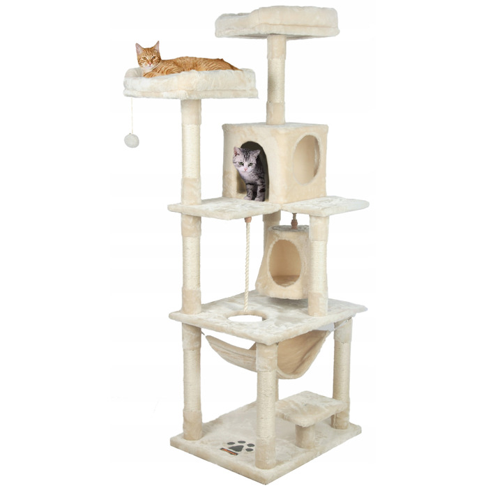 Високий когтеточка-комплекс для котів: лежанка та стовпчик для дряпання, вежа Drapaczek 161 - 220 см