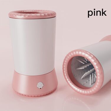 Електричний очищувач лап для собак, перезаряджуваний, автоматичний, аксесуари для догляду за тваринами (білий/рожевий)