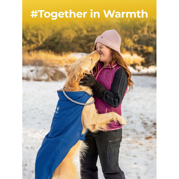 ORORO Теплий зимовий одяг для собак з підігрівом, акумуляторний, відбиваючий, для малих, середніх та великих собак (Синій, L)