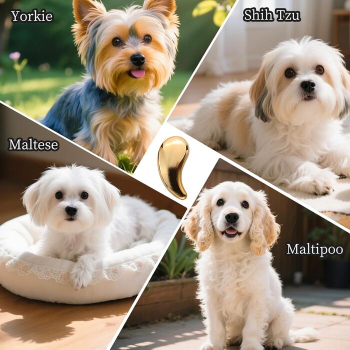 Маленька щітка для собак у формі коми, підходить для Йоркширського тер'єра, Ши-тцу, Мальтізе, Мальтіпу, Померанського спанієля - М'які щетинки для легкого видалення шерсті, аксесуари для цуценят (Рожеве золото)