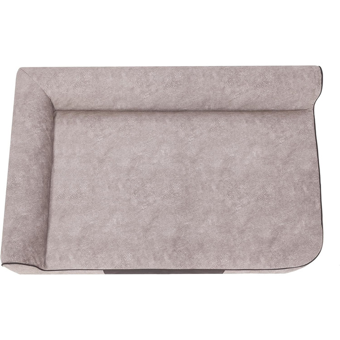 Собаче ліжко, лежанка для собак, м'яка лежанка-софа, килимок для собак, 80x53 см, сірий/бежевий колір