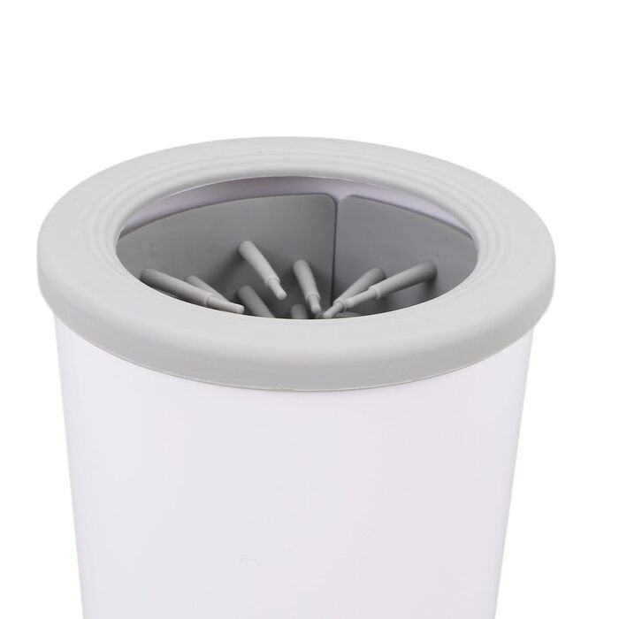 Автоматичний очисник лап для собак, портативний мийник лап для тварин з м'якою силіконовою щіткою, білий