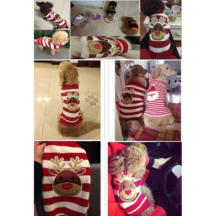 Пуловер для собак на Різдво: теплий в'язаний пуловер-роллінґ з орнаментом для цуценят та дорослих собак, розмір XXL. Ідеальний подарунок для вашого улюбленця!