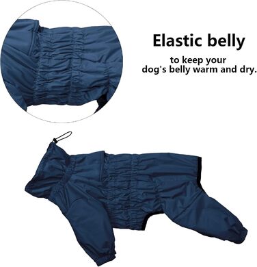 Зимовий костюм для собак з ніжками, водонепроникний, вітронепроникний, з флісовою підкладкою, світловідбиваючий, для маленьких та середніх собак (3XL, Синій)