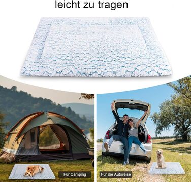 Ортопедичний лежак для собак великих та середніх порід, 94x61 см, блакитний, з антиковзною основою