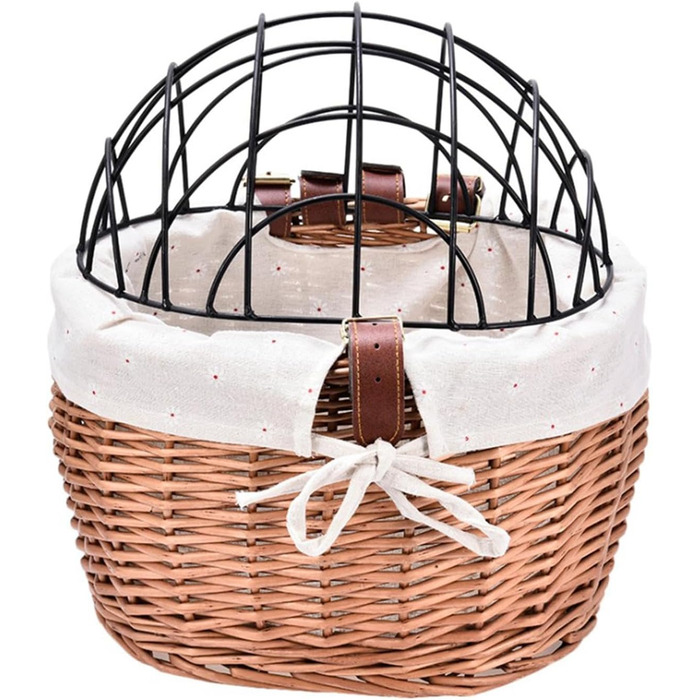 Плетенний велосипедний кошик для котів та маленьких собак, ручної роботи, знімається спереду