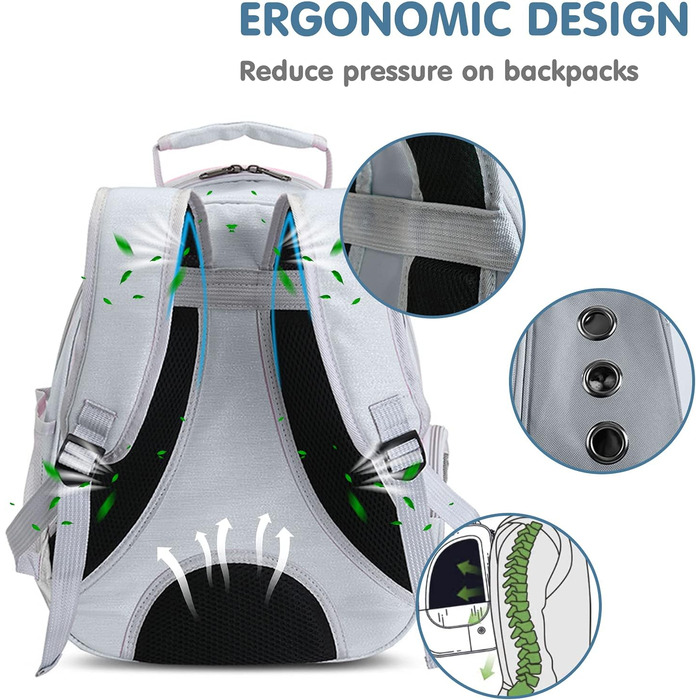 Рюкзак для котів та маленьких собак PETCUTE, дихаючий, знімний килимок, до 6 кг, з прозорим вікном, для подорожей (світло-сірий)