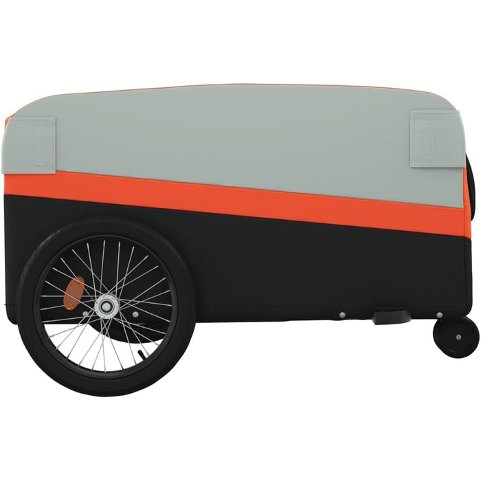 Причіп для велосипеда, вантажний/для собак, чорно-помаранчевий, 45 кг, сталь, для щоденного транспортування, універсальний, легко монтується