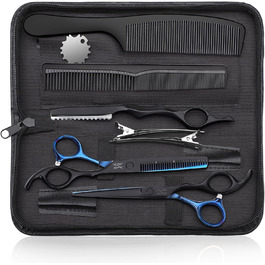 Набір професійних перукарських ножиць JASON - 6.5' (16.5 см), перукарські ножиці для перукарів та початківців, блакитно-чорний