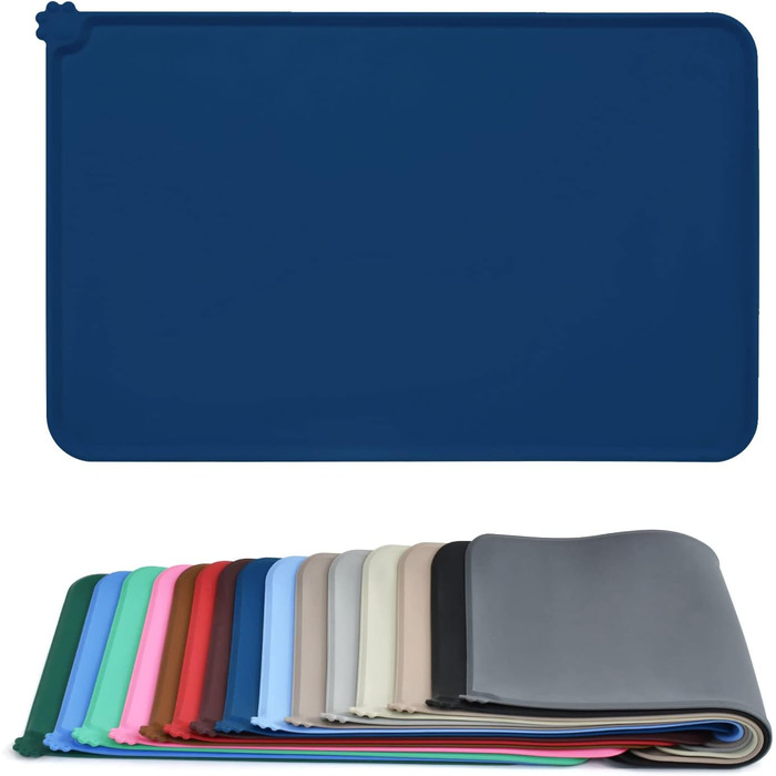 Силіконовий килимок для годування собак та котів AUDWUD, водонепроникний, антиковзний, 61x41 см, блакитний