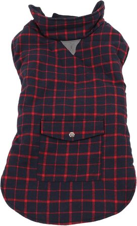 Водонепроникна вітрозахисна куртка для собак у клітинку на зиму - тепла піджак для маленьких та середніх собак, м'яка, блакитна (XXL, XXL)