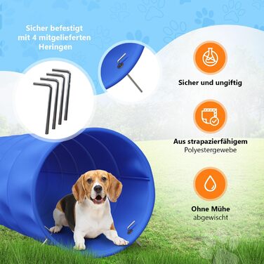 Набір для аджиліті для собак Huskl Agility Set: тунель, стійки, кільце, коробка для відпочинку. Аксесуари для аджиліті та тренувань собак.