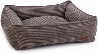 Крісло-лежанка для собак Lotte Ribbed, коричневе, 65x60x20 см