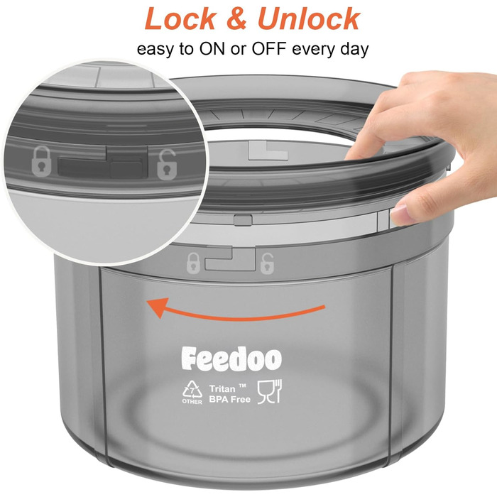Миска для води Feedoo для собак 3,6 л, проти розливу, Tritan, BPA-free, нековзна підставка, уповільнює пиття