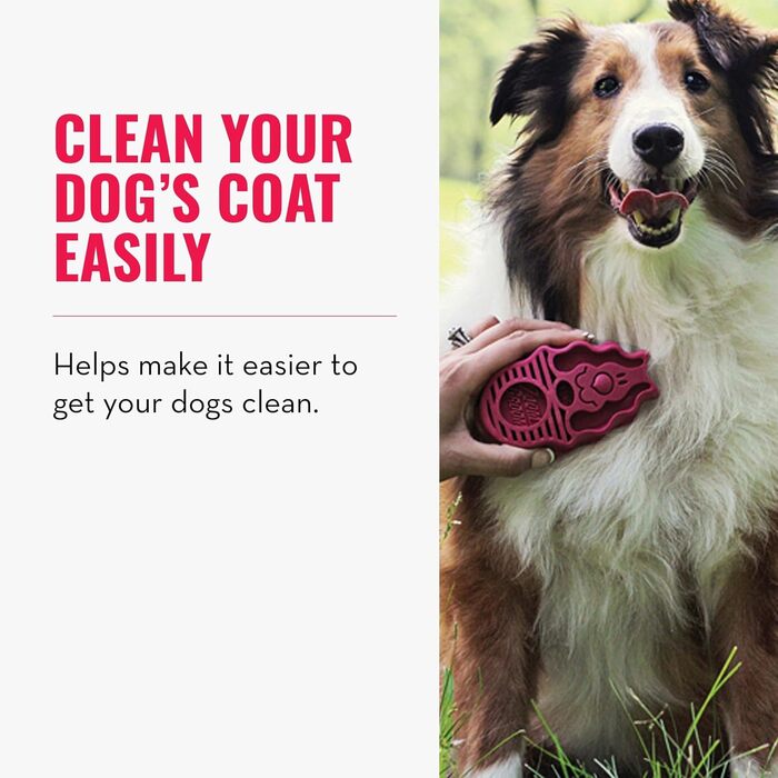 KONG ZoomGroom - щітка для грумінгу та миття собак, великі породи (червона)