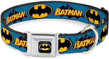 Нашийник Buckle Down BMC Batman для собак, чорний/жовтий, міцний нейлон