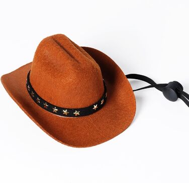 Костюм ковбоя для домашніх тварин, аксесуари для Хелловін, костюм для собак та котів, ковбойський капелюх з банданою, розмір M, коричневий