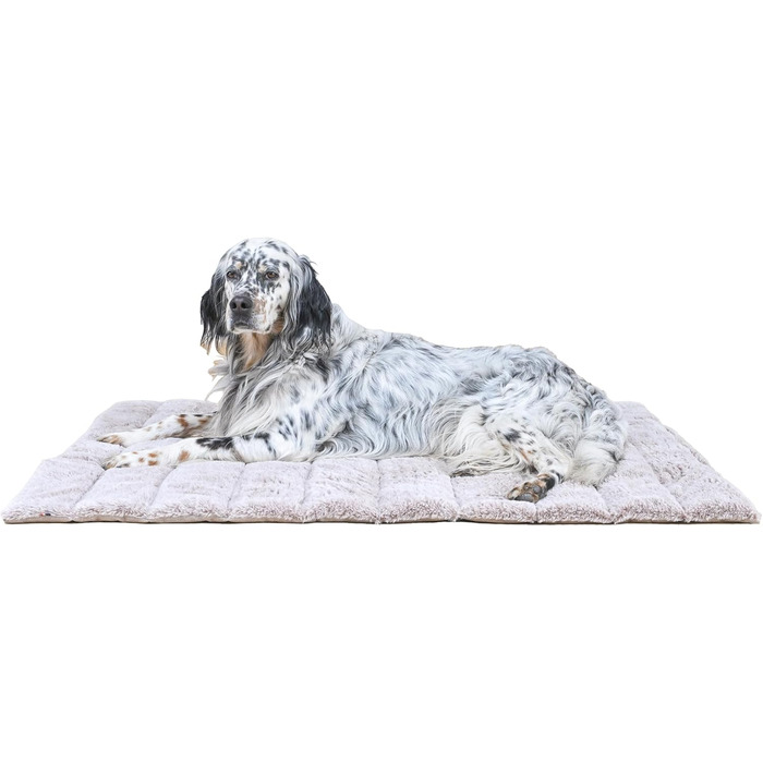 Матрац для собак XL (85x110 см), бежевий, знімне ліжко, для суглобів, легко переносити, машинка-мийка