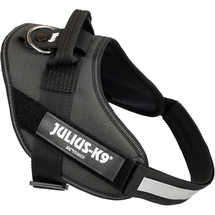 Шлея для собак IDC Powerharness, розмір 0/M, до 2 тонн, чорна/сіра