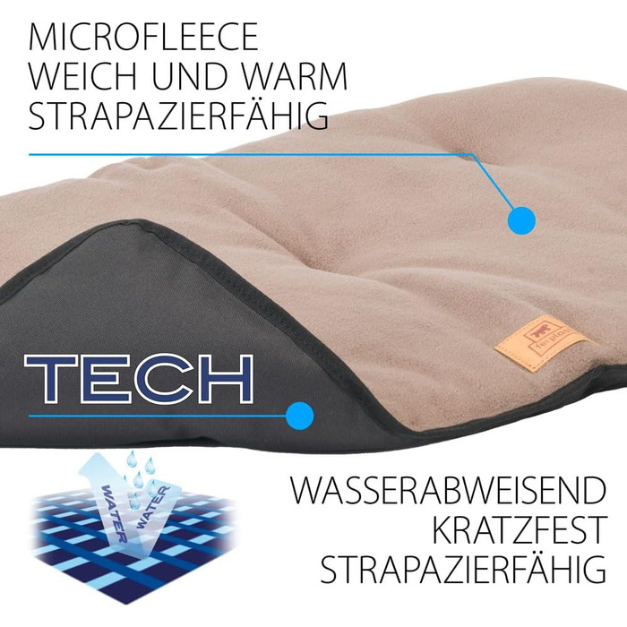 Килимок для собак Ferplast, лежанка-софа, середній розмір, 65 x 48 x 3,5 см, чорний, з мікрофлісу, водонепроникний, миється
