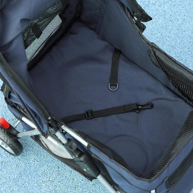 PawHut Складаний візок для тварин: візок для собак та котів з тримачем для напоїв та кошиком, 600D Oxford, сталевий каркас, 75x45x97 см, темно-синій