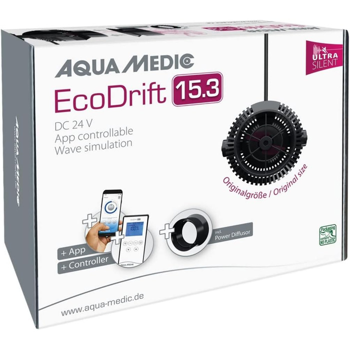 Aqua Medic EcoDrift 15.3 ультратихий циркуляційний насос з контролером і керуванням через додаток