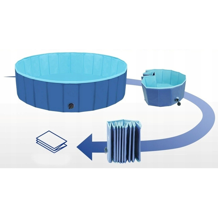 Складаний басейн для собак, сірий, 160x30 см, 600 л