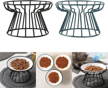 Підвищений миска для котів LOVIVER 2 шт. з кераміки, проти блювоти, захист шийного відділу хребта, неслизький, на підставці