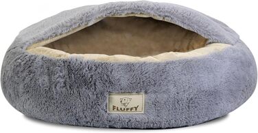 Кругле ліжко для собак та котів Zotteliges з балдахіном, сірого кольору (60 см)